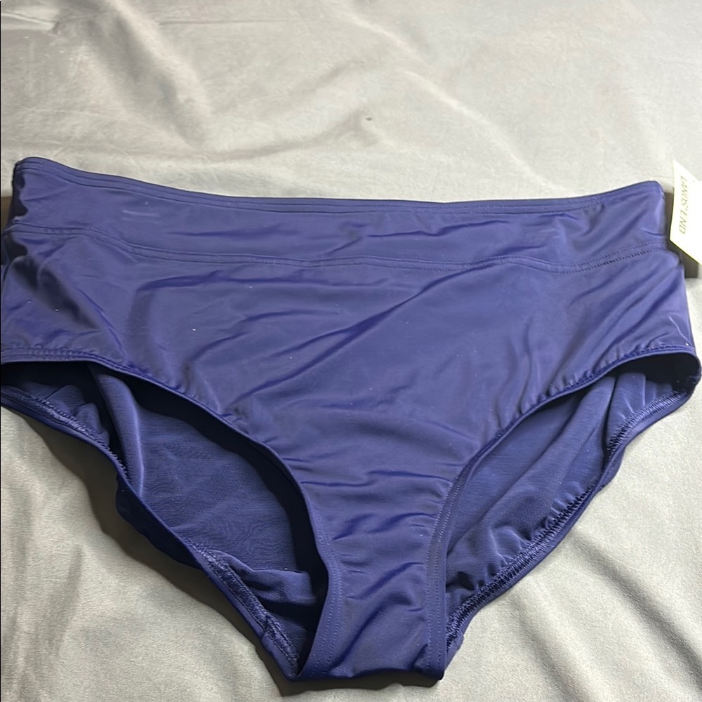 Lands' End Blue Bikini with Smooth Fabric and Moderate Coverage